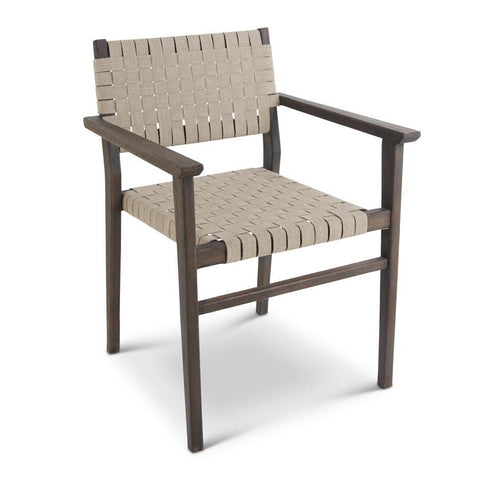 Wood Chair W/ Tan Woven Linen Seat -PICKUP ONLY-