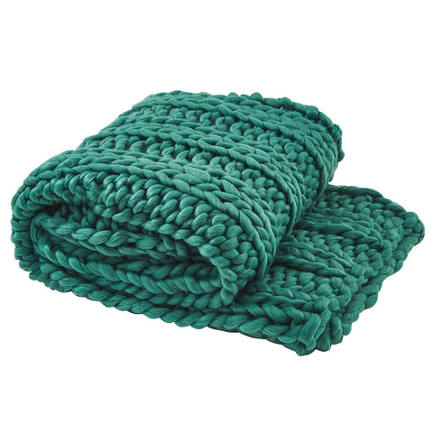 Chunky Ribbed Knit Throw- Alpine