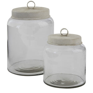 Glass Jar W/ Metal Lid~ Large
