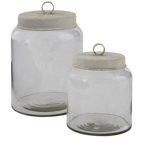Glass Jar W/ Metal Lid~ Small
