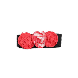 Baby/ Toddler Fuchsia & Black Stretchy Headband w/Flowers