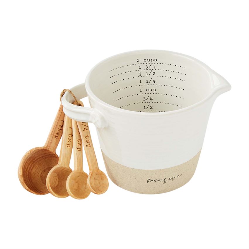 Stoneware Measuring Cups & Spoon Set