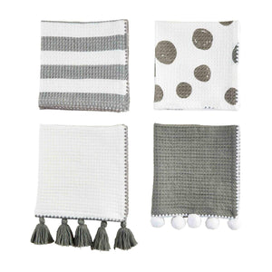 Gray Tassel Towel Set