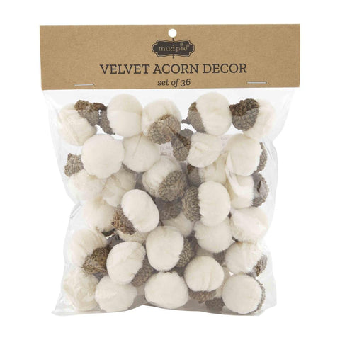 Velvet Acorn Decor Set