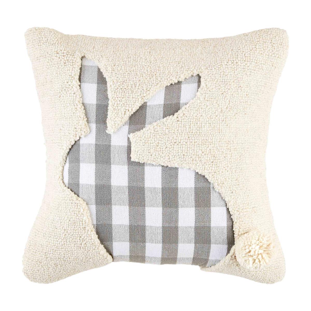 Recessed Check Bunny Hook Pillow