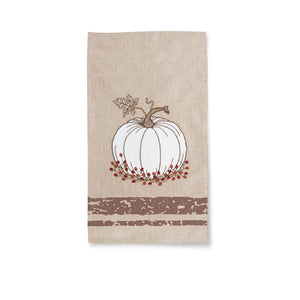 Tan Towel w/ Embroidered Pumpkin