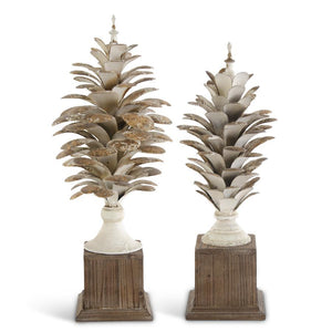 Gold Whitewashed Pinecone Finial- Small