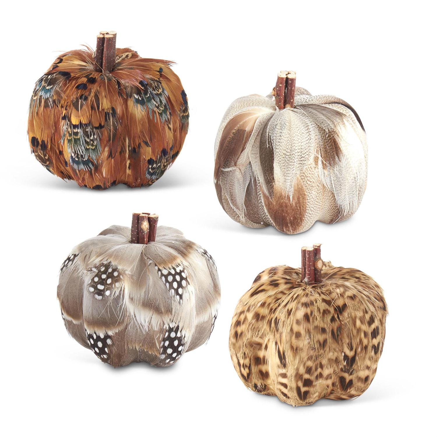 3.25" Feather Pumpkins (4 Styles)