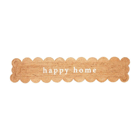 Happy Home Scalloped Table Runner