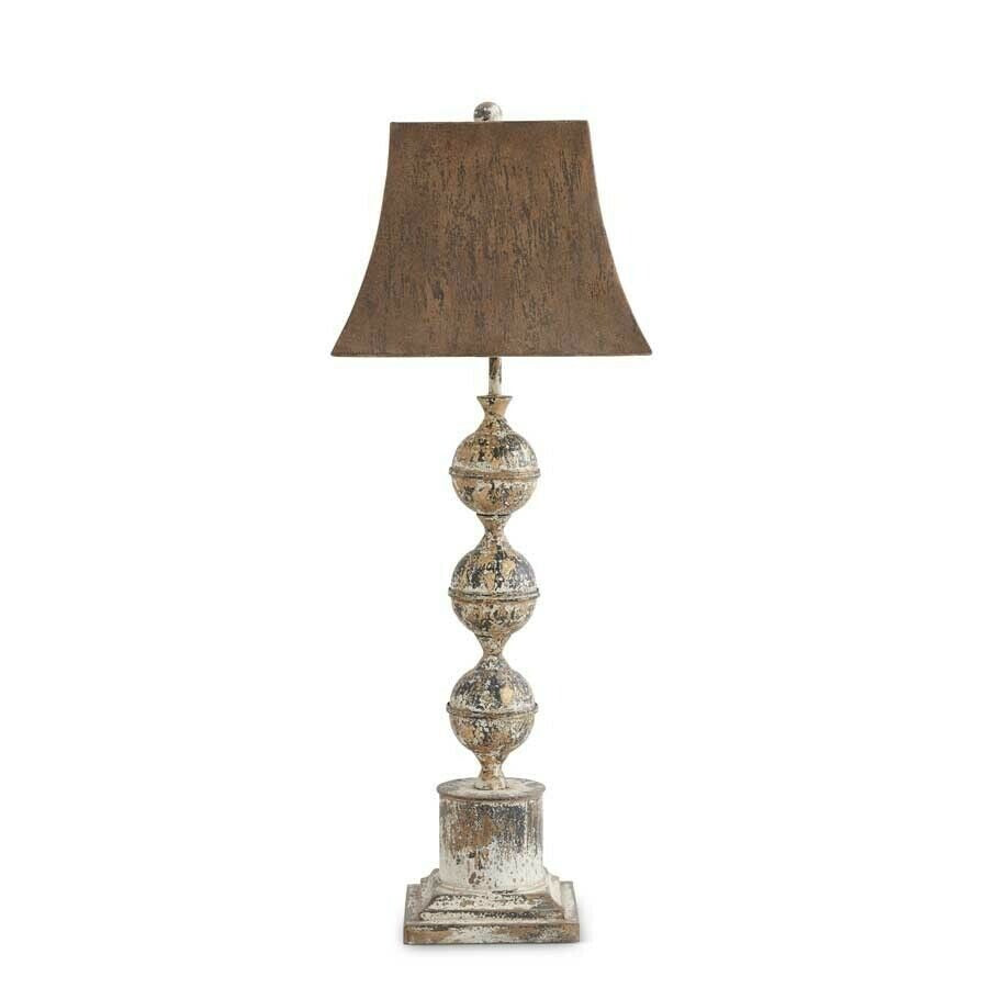 33.5" Rustic Black & Gold Washed Metal Lamp w/Square Shade! Pick Up Only!