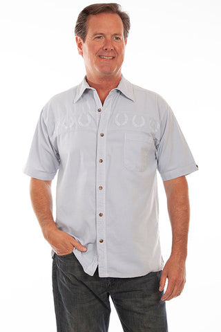 Scully Men's Embroidered Horseshoe Shirt!!-DROP SHIP