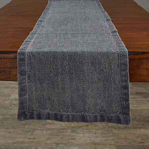 Washed Blue Linen Table Runner