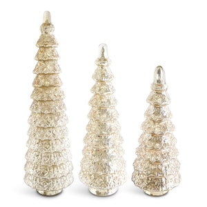 Gold Glass Tiered Trees - 19 Inches