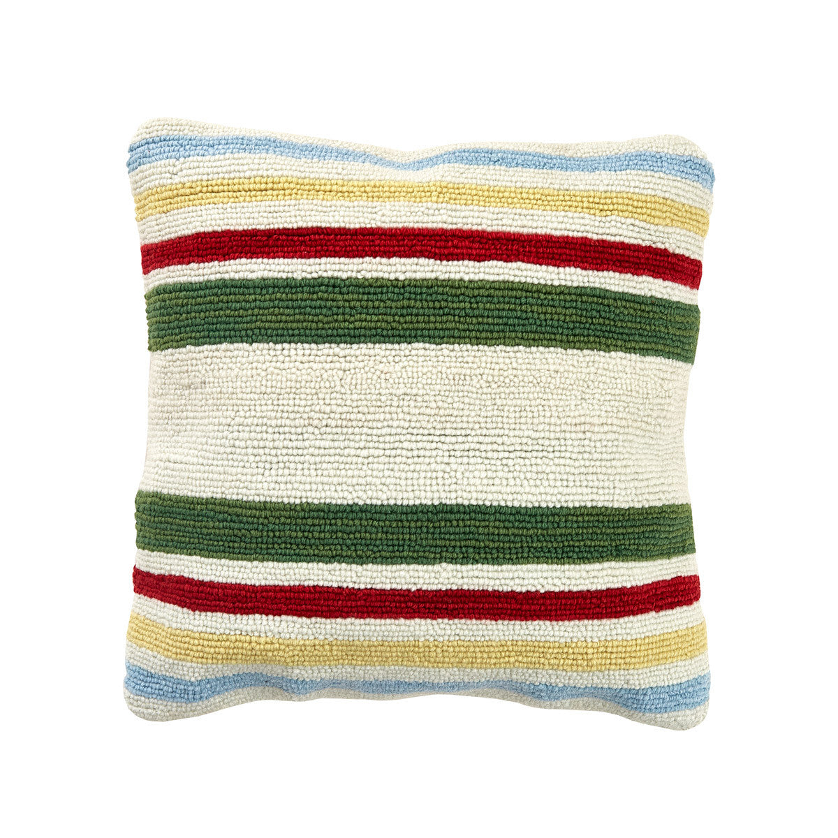 Camp Stripe Hooked 18" Pillow- Poly Insert