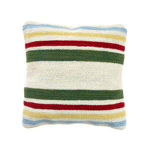Camp Stripe Hooked 18" Pillow- Poly Insert