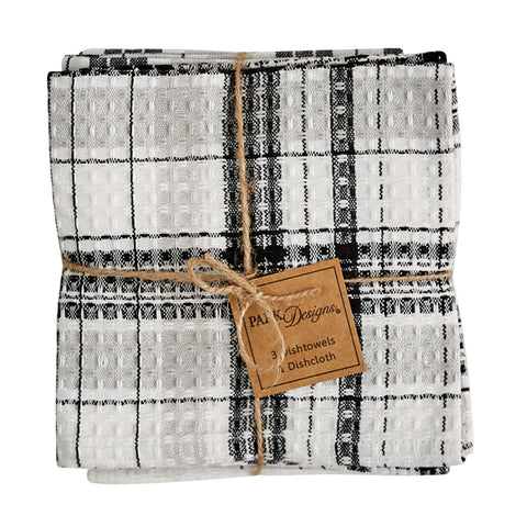 Refined Rustic 3 Dishtowel/1 Dishcloth Set