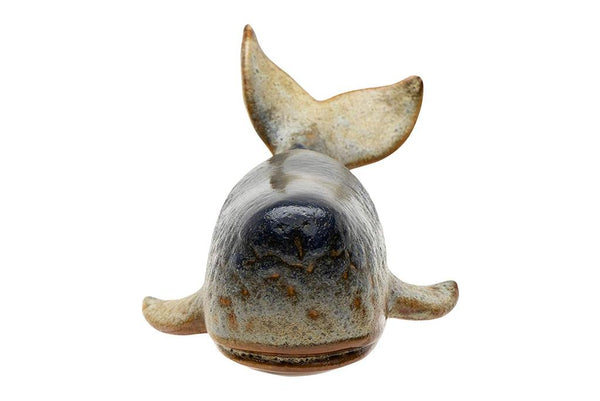 Stoneware Whale with Reactive Glaze