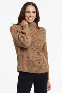 Tribal Mock Neck Boucle Sweater- 3 Colors!!