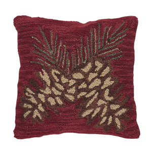Pinecone Hooked 18" Pillow
