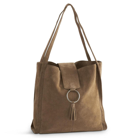 Taupe Suede Tote