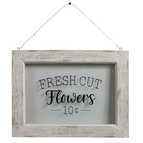 Farmhouse Framed Glass- Fresh Cut Flowers