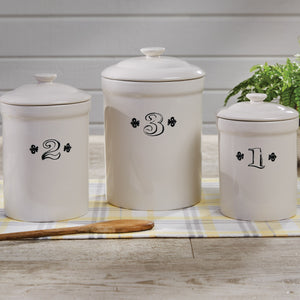 Ironstone Set of 3 Canisters