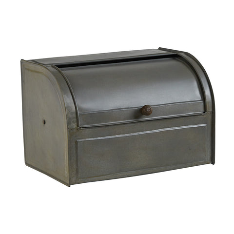 Gray Metal Breadbox