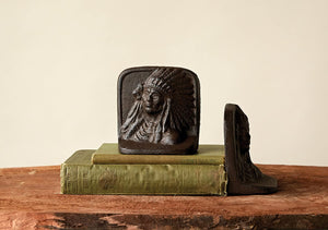 Cast Iron Indian Chief Bookends