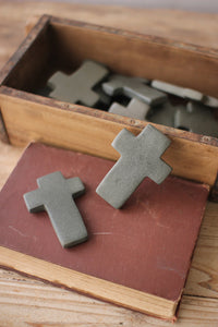 Hand Carved Stone Cross - Two Color Options