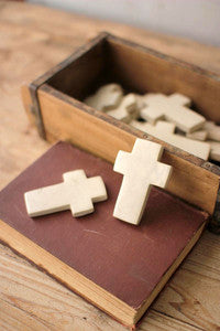 Hand Carved Stone Cross - Two Color Options