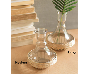 Seagrass Wrapped Flared Vase - Small