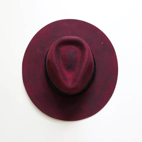 American Hat Makers Women's Bordeaux Wide Brim Felt Hat