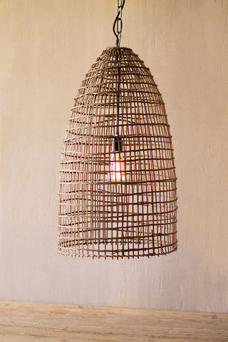 Woven Cane Dome Pendant Light - LOCAL PICK UP ONLY