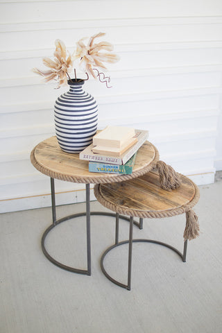 Nesting Table with Recycled Wood - Large - Pick Up Only