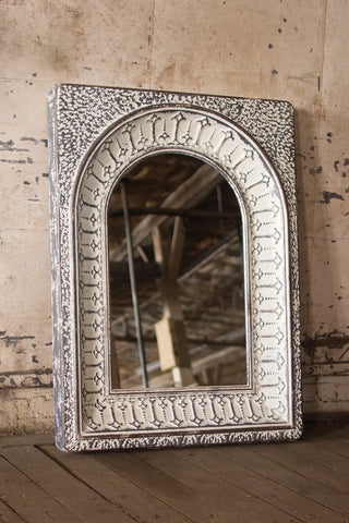 Pressed Metal Arched Wall Mirror - Pickup only