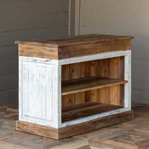 Old Elm Topped Painted Counter - Pick Up Only