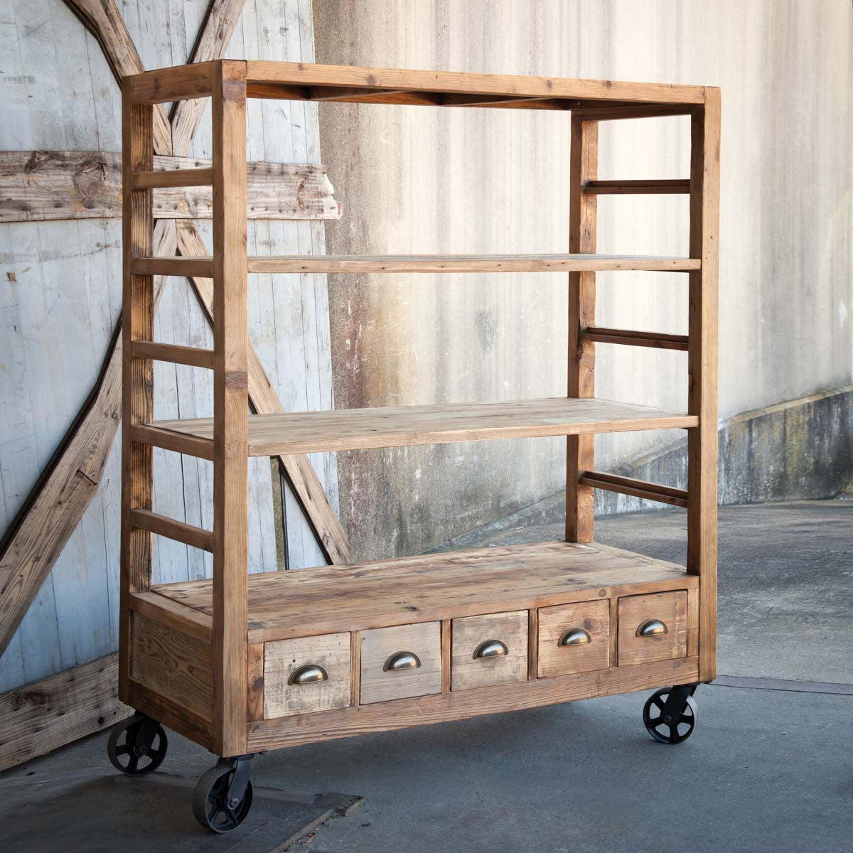 Vintage Rolling Cart with Shelves - Pick Up only