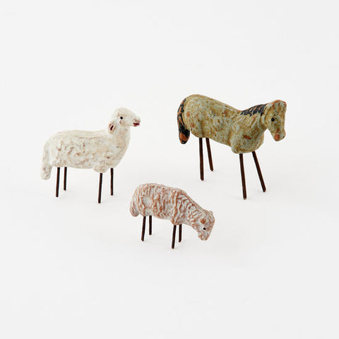 Horse & Sheep Trio, Resin/Wire