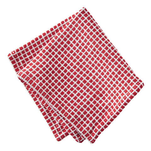 Red Textured Check Dishcloth-Set of 2