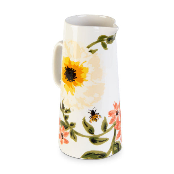 Bee Floral Farmhouse Pitcher