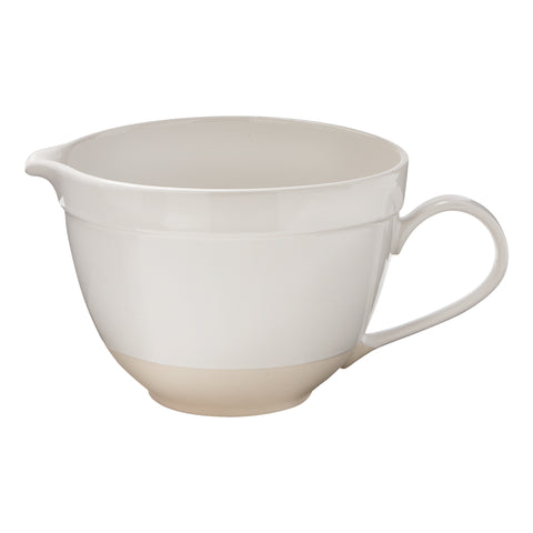 Tag Stoneware Bowl W/ Handle- White