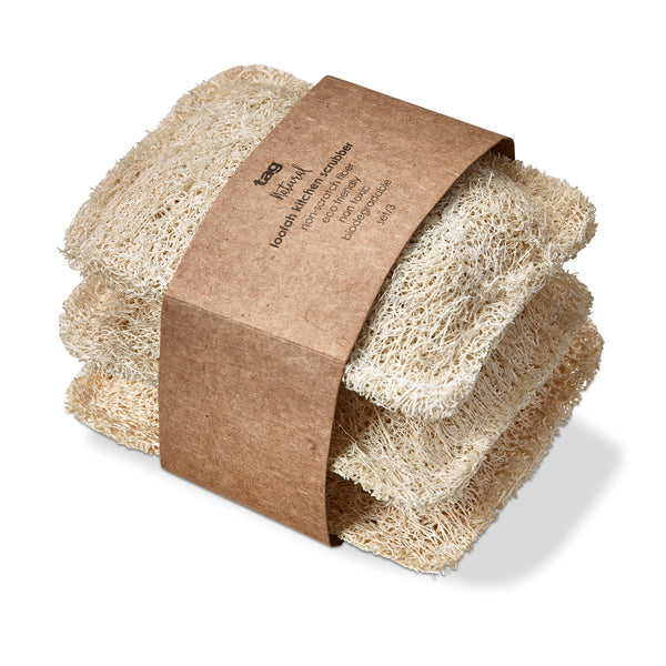 Loofah Kitchen Scrubber Set of 3 (4 Styles)