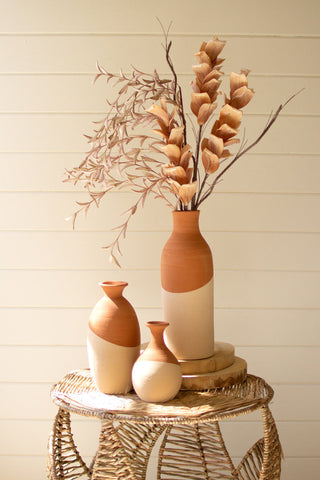 Ivory Dipped Clay Vase~ Medium