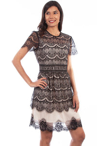 Scully Contrast Lining Lace Dress!!-DROP SHIP