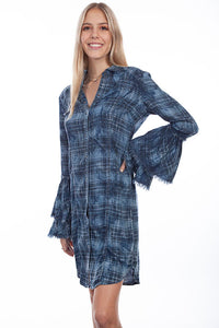 Scully Washed Plaid Double Ruffle Dress!!- DROP SHIP