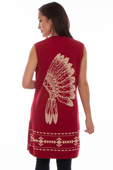 Scully Indian Headdress Duster Vest!!- DROP SHIP