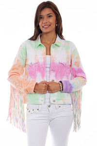 Scully Tie Dye Jacket with Fringe!!- DROP SHIP