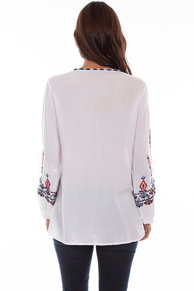 Scully White Embroidered Blouse