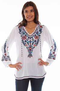 Scully White Embroidered Blouse