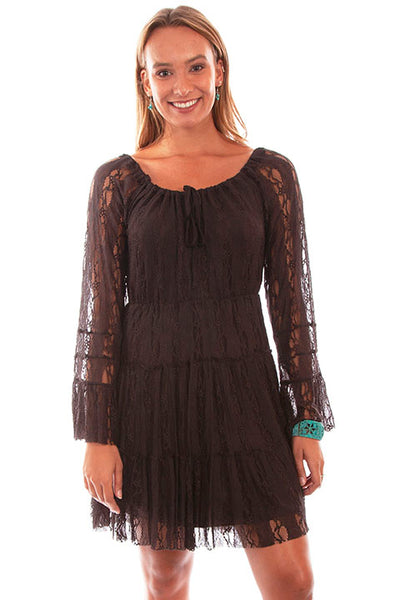 Scully Drawstring Tie Lace Dress!!- DROP SHIP
